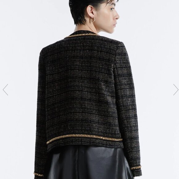 Urban Revivo CHAIN DETAIL TWEED JACKET - Picture 2 of 4